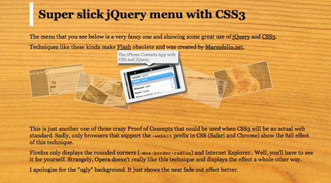 Slick jQuery Menu Slick jQuery Menu