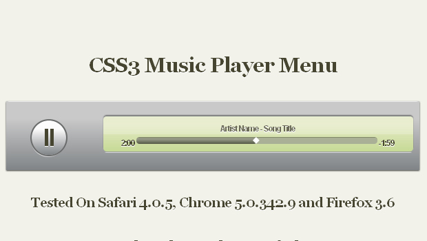 CSS3 Music Player Menu CSS3 Music Player Menu