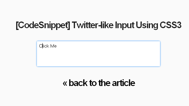 Twitter-like Input Using CSS3 Twitter-like Input Using CSS3