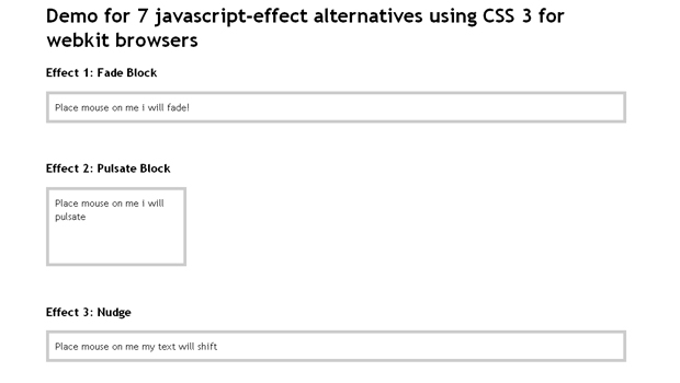 javascript-effect alternatives using CSS3 for webkit browsers javascript-effect alternatives using CSS3 for webkit browsers